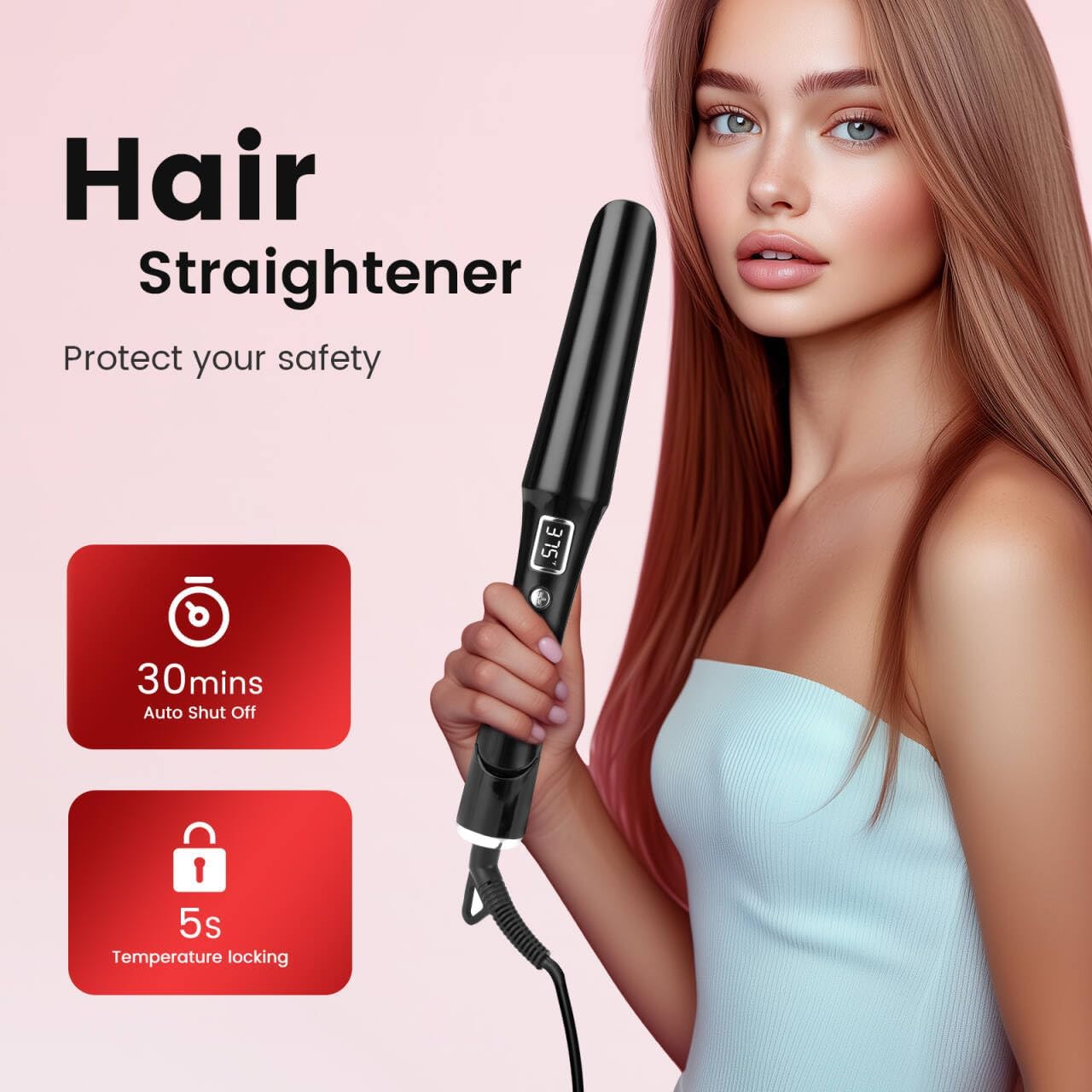 PRITECH 2-in-1 Hair Straightener and Curler - Titanium Flat Iron & Ceramic Curling Iron, Rapid Heat-Up, Dual Voltage | Black