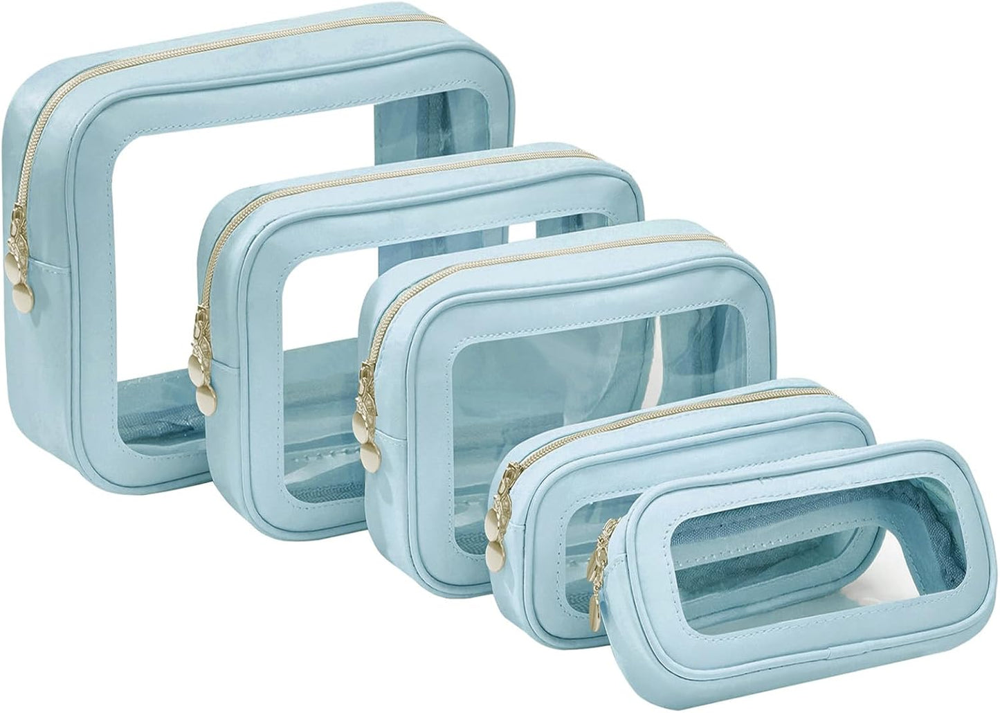 Clear Diaper Bag Organizer Pouch Set - 5PCS Waterproof Zipper Bags | TSA Approved Travel Essentials for Women & Kids