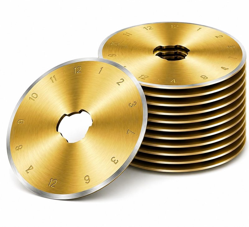 SKS-7 Titanium Coated 10 Packs 45mm Rotary Cutter Blades Replacement Compatible with Olfa, Fiskar, Martelli, Truecut Cutter Patchwork Tool, Perfect for Cuts Fabric, Sewing, Leather and Paper