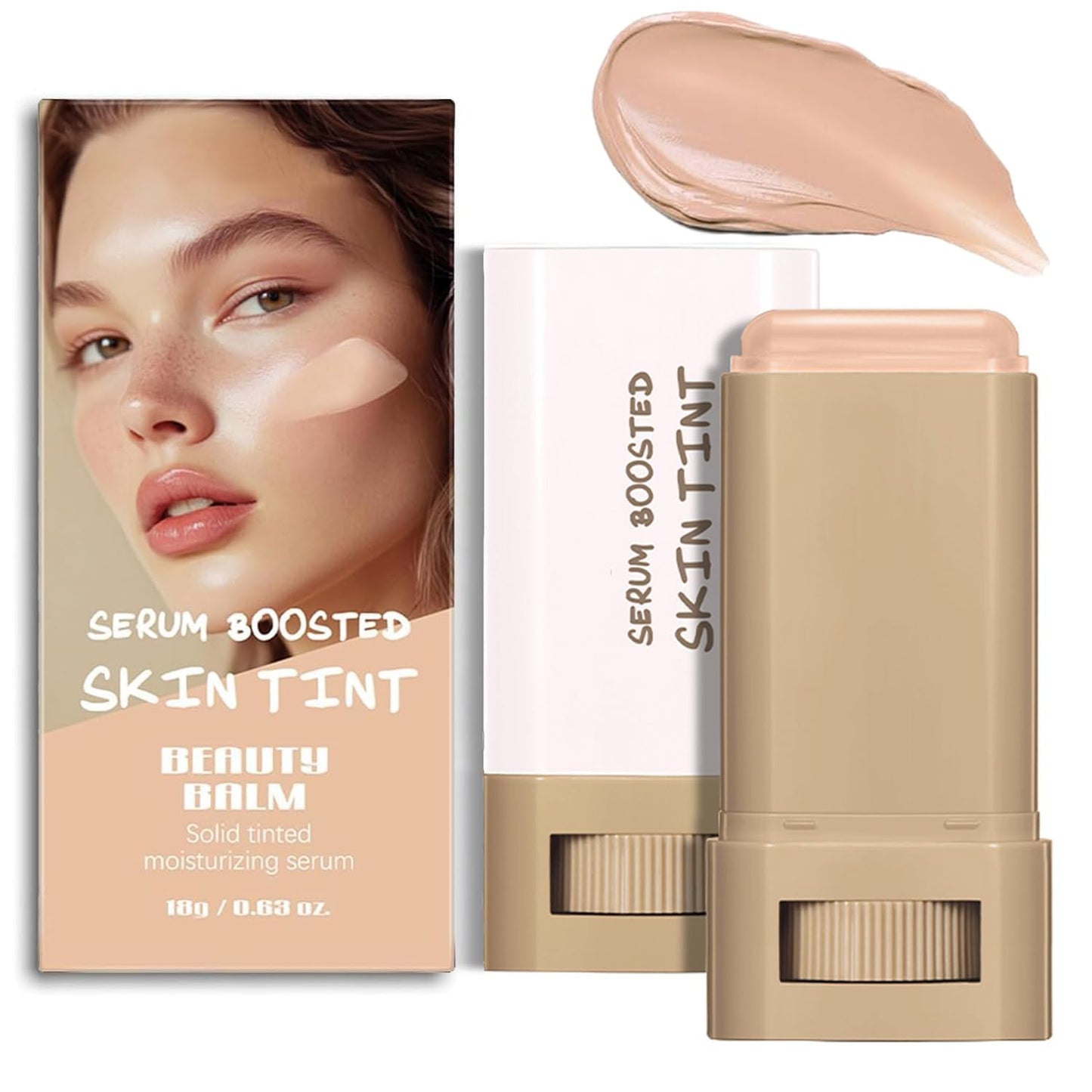 Foundation Stick - Tinted Moisturizer & Beauty Balm Serum for Black Women | Buildable Coverage, Natural Finish, All-Day Wear (#06)