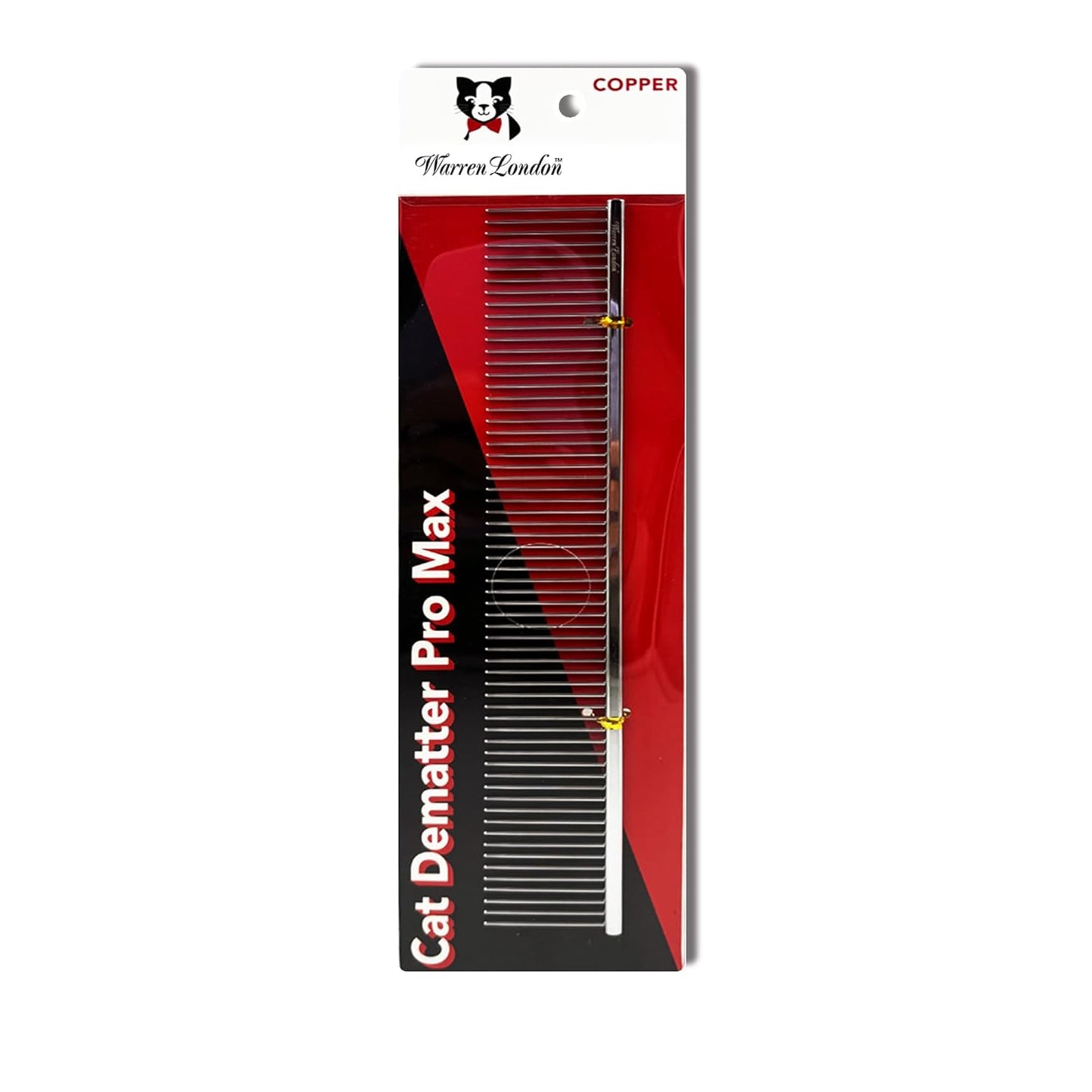 Warren London Cat Grooming Comb - 9" Copper DeMatter Pro Max | Gentle Detangler for Long, Thick Coats