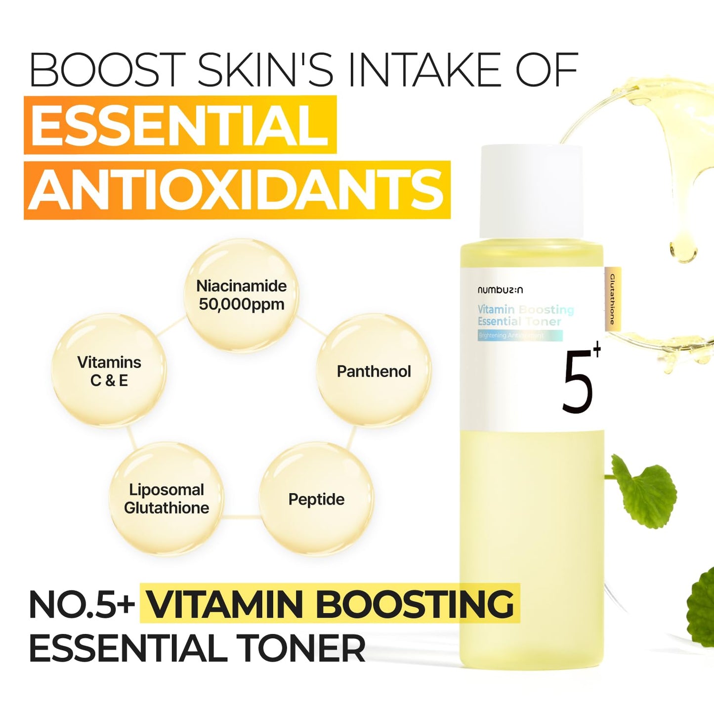 Numbuzin No.5 Vitamin Boosting Toner - Radiance & Glow for Dull Skin | 6.76 fl oz (200ml)