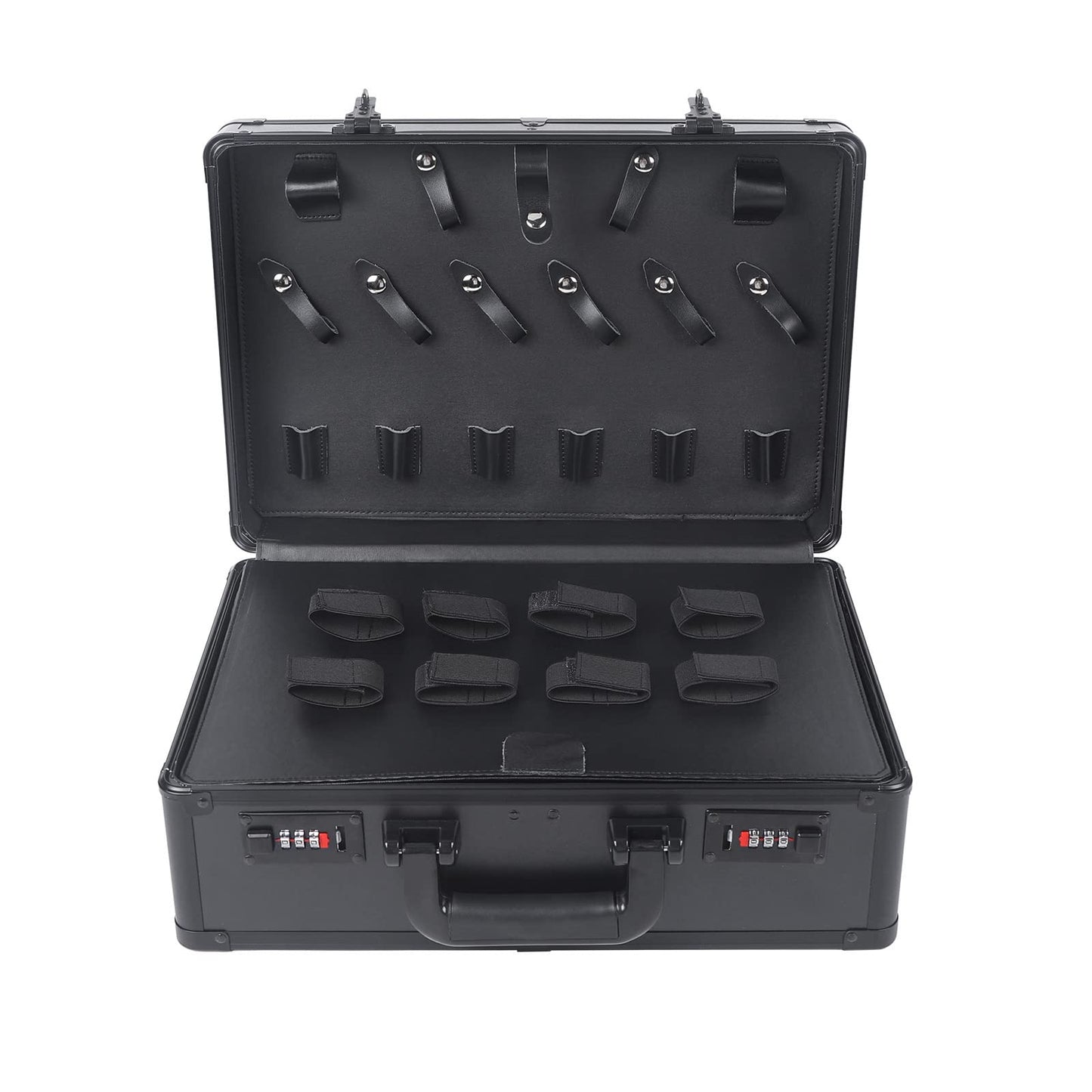 DENEST Barber Tool Travel Case Hairdresser Salon Clipper Trimmer Holder Organizer Box Tool Case with lock, Hair Styling Cutting Kit for Clipper Shears Combs Cosmetics Salon Beauty Supplies