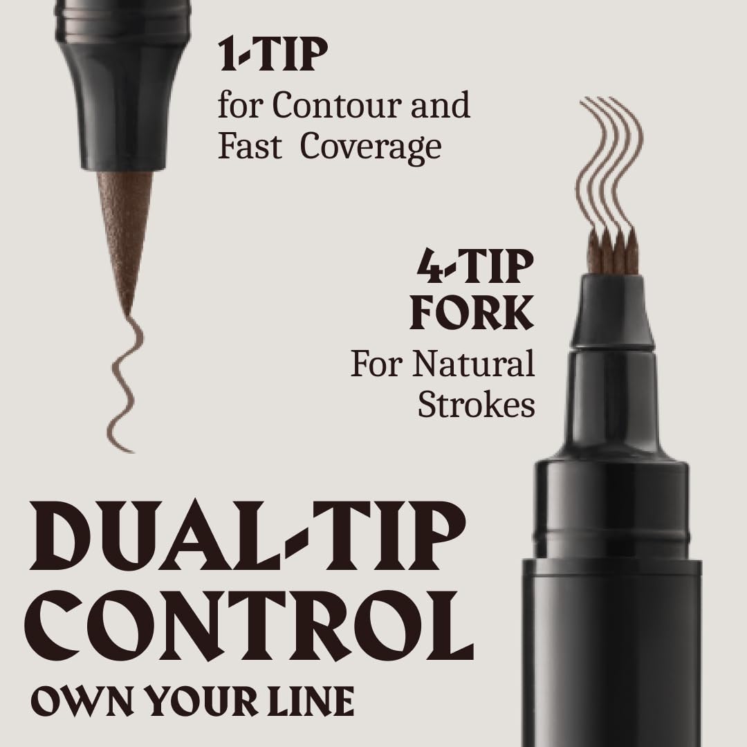 Striking Viking Beard Pencil Filler For Men - Grey Brown, 2 Pens Pack - Temporary Beard Dye - Waterproof Sweatproof Long Wear Beard Filler Pen for Touchups & Gap Contouring - Enhances Facial Hair