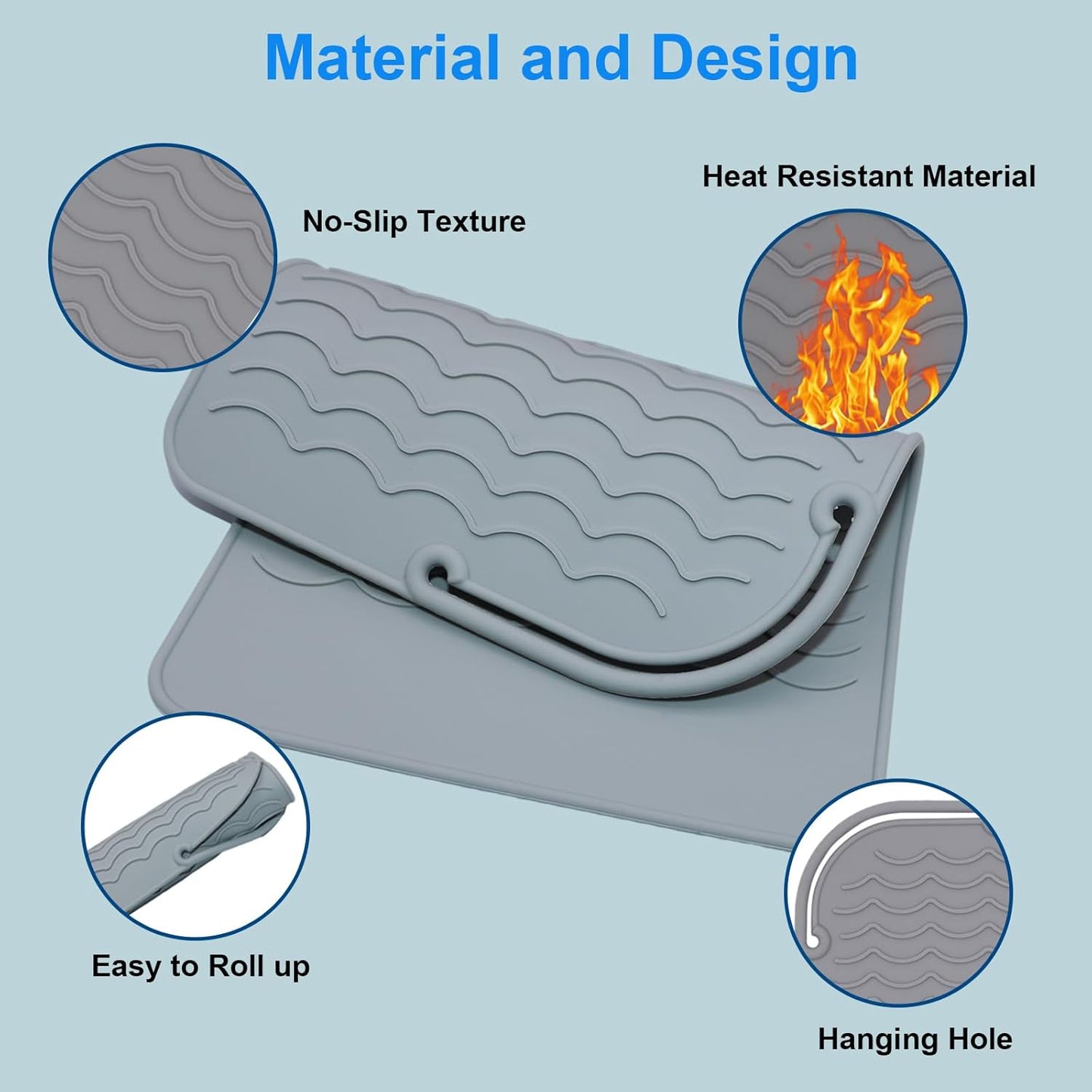 Silicone Heat Resistant Mat - Portable Travel Pad for Curling Irons & Hair Tools | 2 Pack