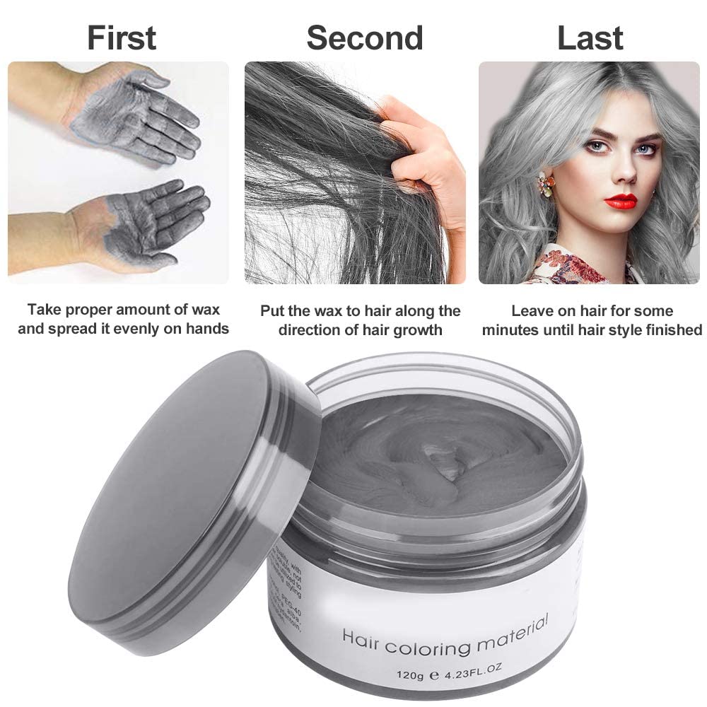 Temporary Silver Gray Hair Spray Color Wax - Washable Hair Dye for Cosplay, Halloween & Parties | 4.23 Oz