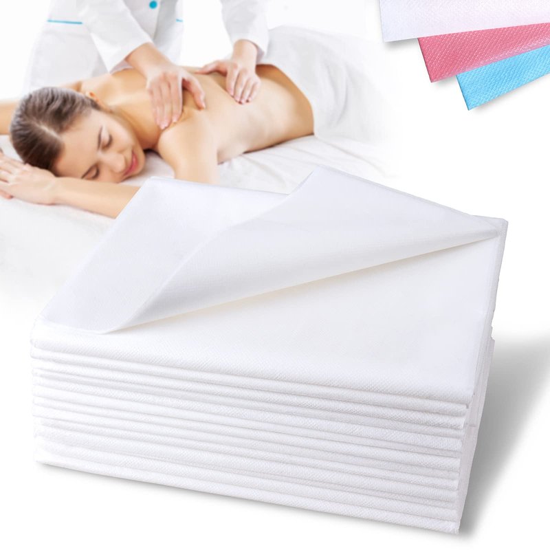 Platonee Disposable Bed Sheets Bed Cover for SPA Tattoo Massage Table Hotels 31" x 78" Non Woven Fabric White 20Pcs
