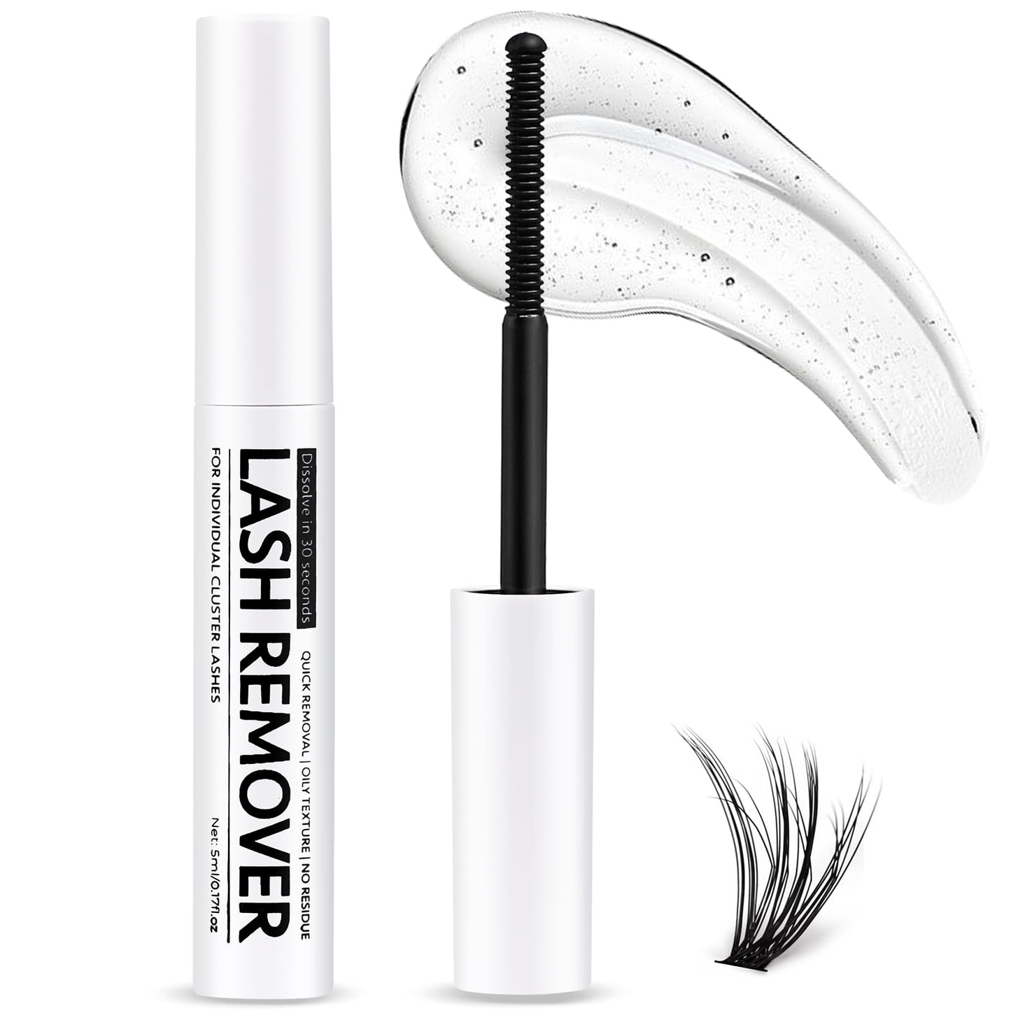 Miuffue Eyelash Glue Remover 5ML Cluster Lash Remover for Individual False Lashes, Bond and Wispys, Gentle Non-irritating Mascara Wand