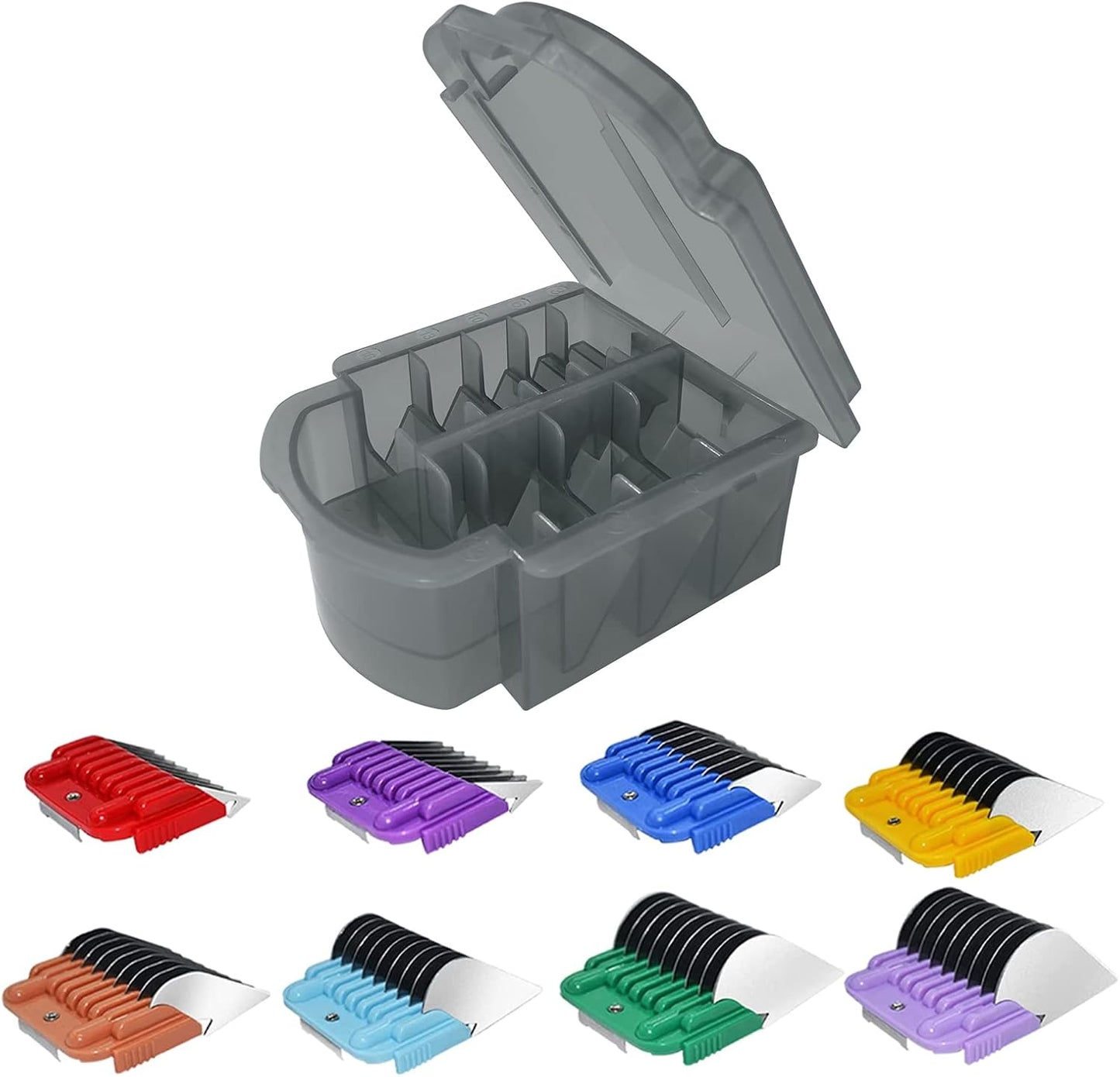 Animal Stainless Steel Guide Comb Set - 8 Colors, 1/8" to 1" (3-25mm) | Compatible with Andis, Oster, Wahl Clipper Blades