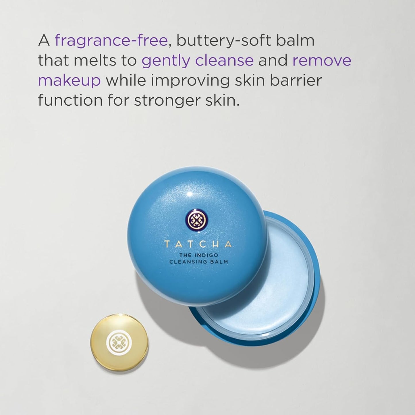 TATCHA Indigo Cleansing Balm - Gentle Moisturizing Makeup Remover | Fragrance-Free, Buttery-Soft 1.9 oz