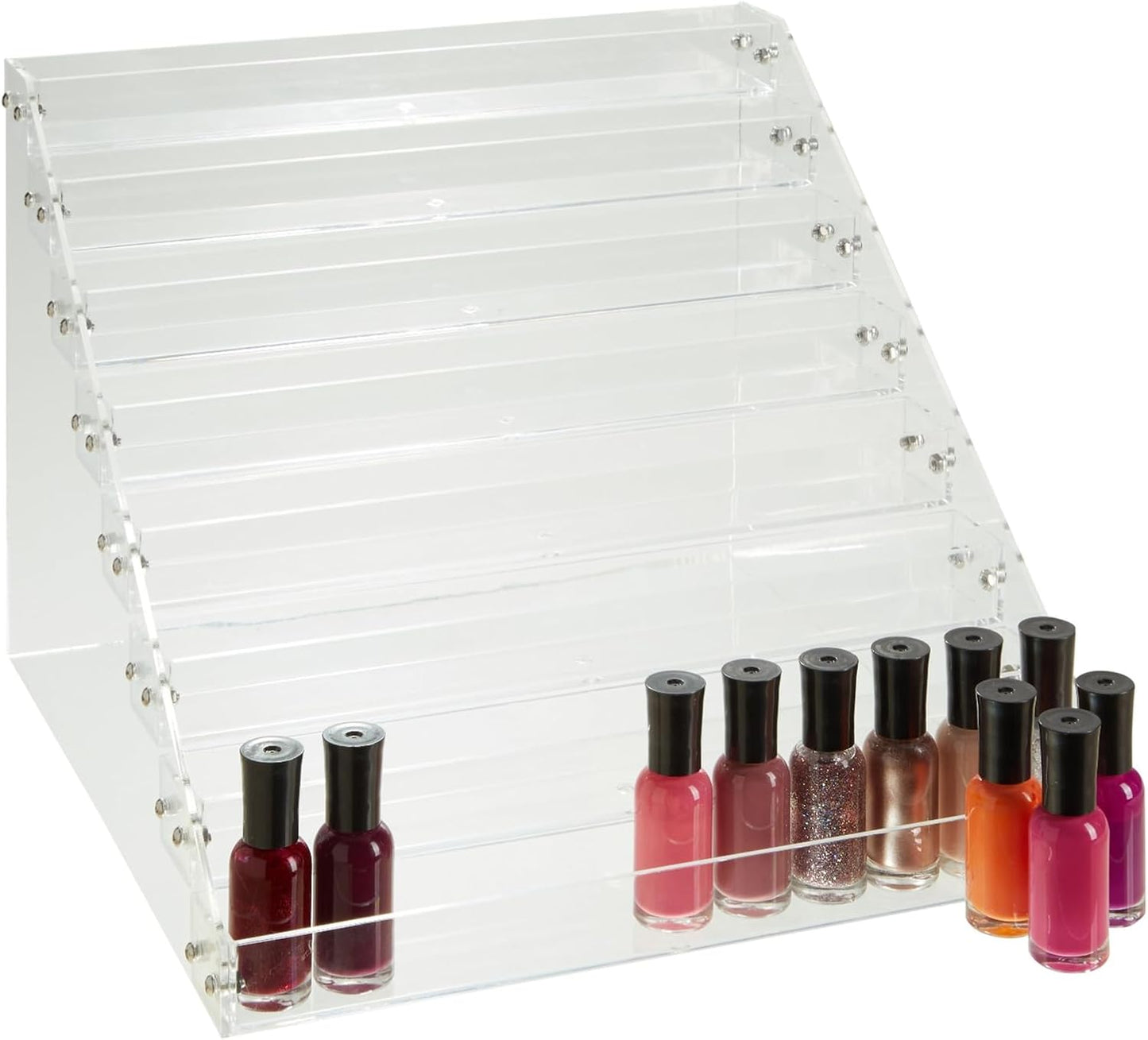 Acrylic Nail Polish Rack - 8-Tier 96-Bottle Organizer for Essential Oils & Paint Storage | 12.75 x 12.5 x 9.25 in