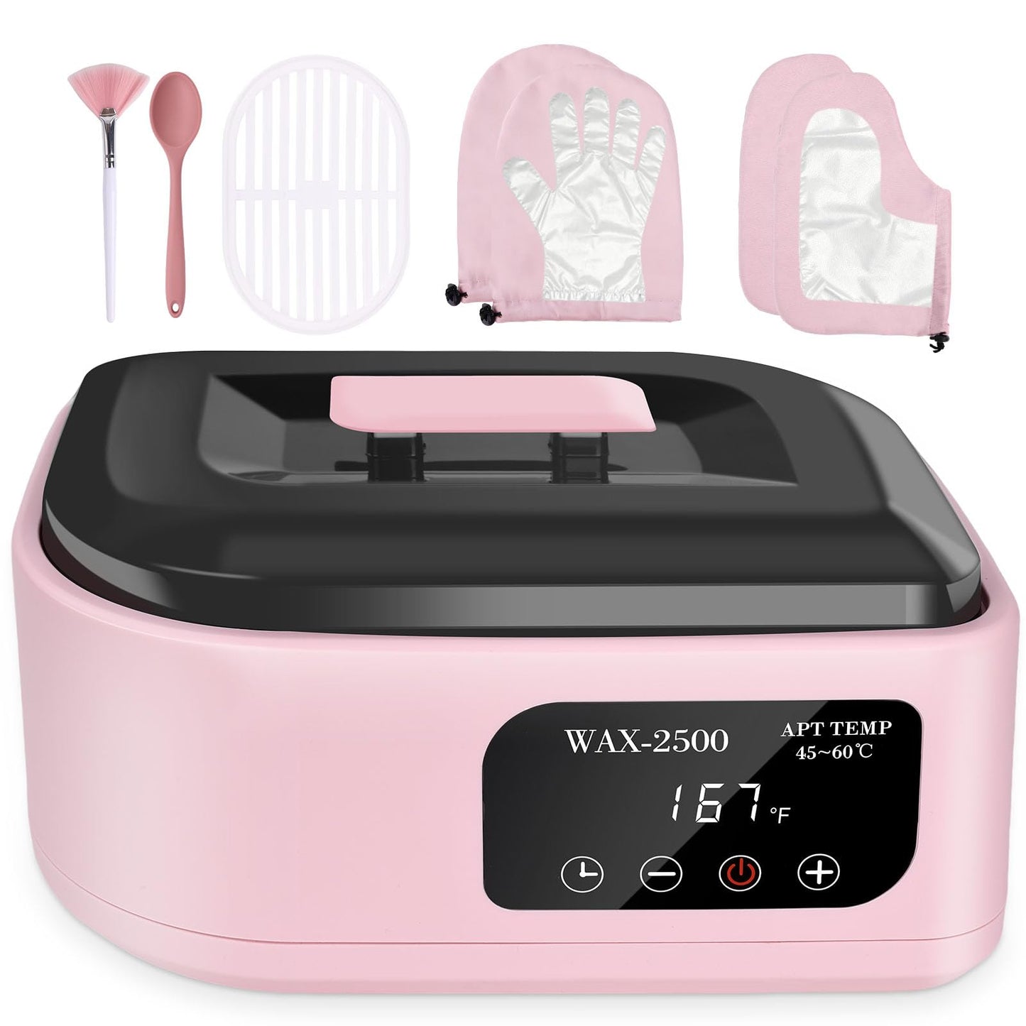 Yofuly Hand Wax Paraffin Machine for Arthritis, 3500ml Electric Digital Screen Paraffin Wax Warmer for Hands and Feet Treatment, Home Spa Paraffin Hot Wax Bath Moisturizing Kit with Timer, Pink