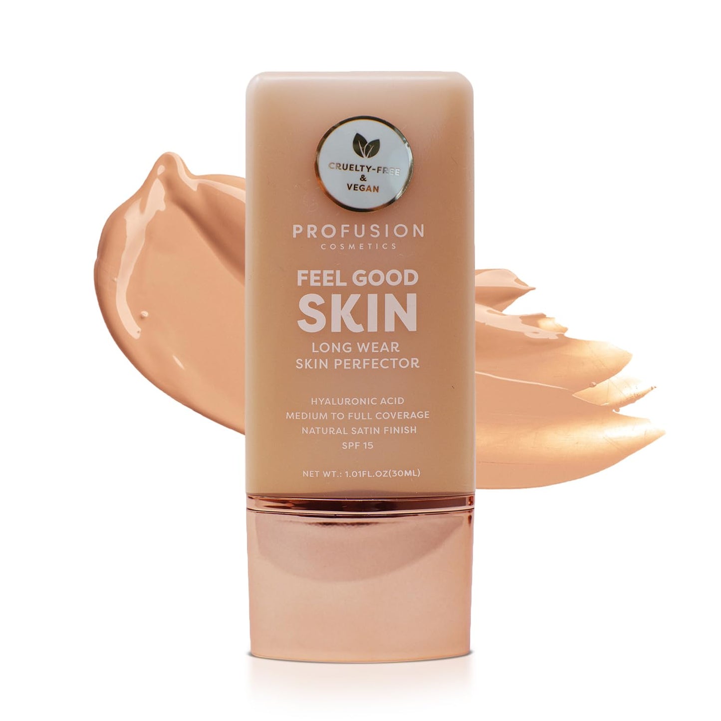 Profusion Cosmetics Lightweight Liquid Foundation - Flawless Radiance, Breathable Vegan Makeup for Uneven Skin Tone | Deep 1