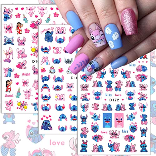 6 Sheets Self-Adhesive Cartoon Nail Art Stickers - Kawaii Designs