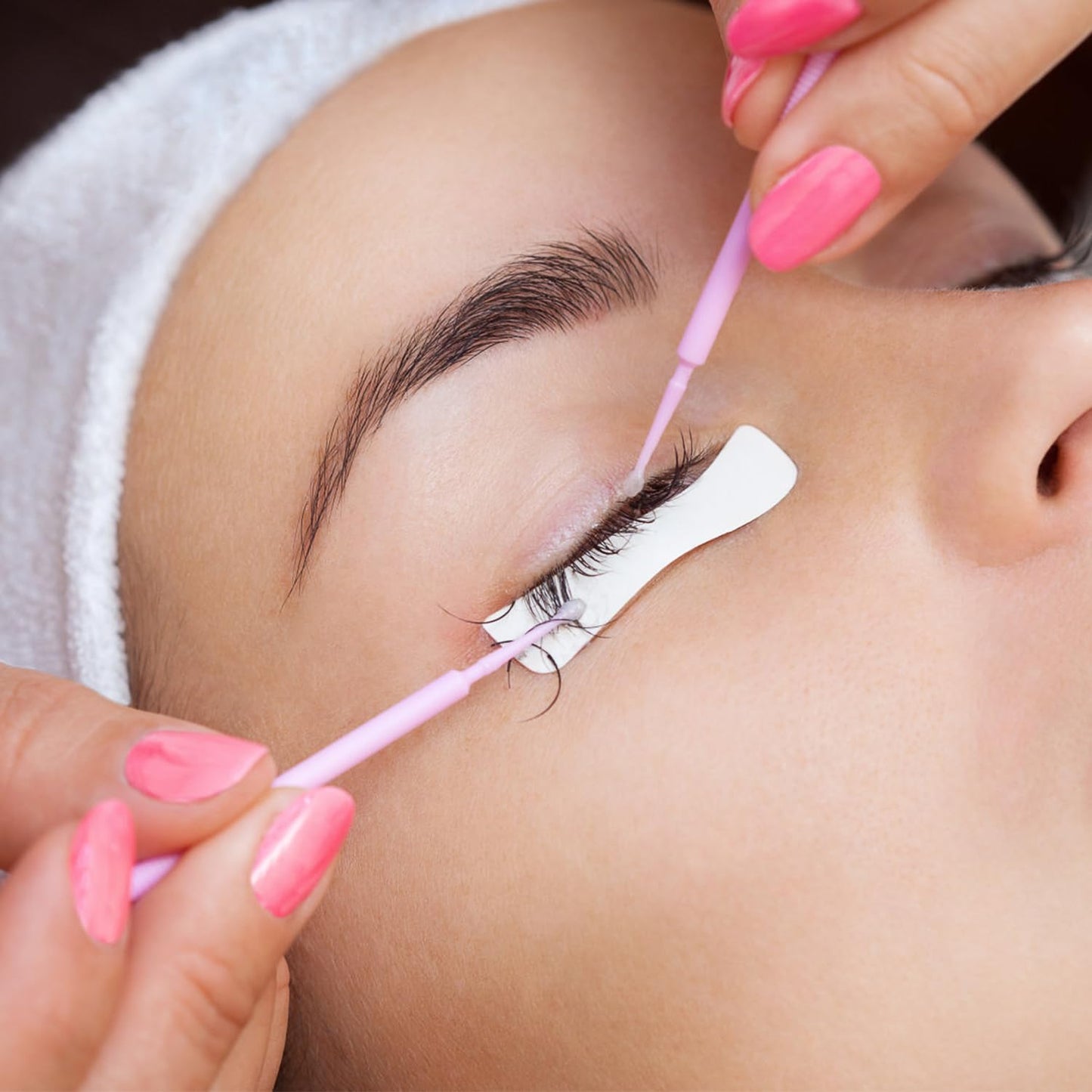 Disposable Micro Applicators - 300pcs Eyelash Extensions Microfiber Wands | Pink with Container, 2.0mm