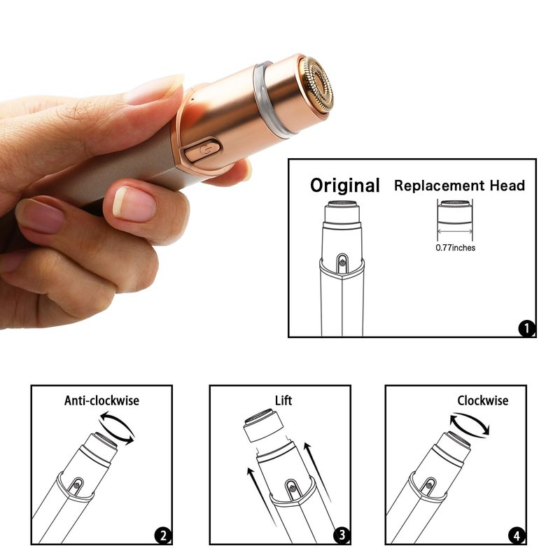 Replacement Heads for Flawless Finishing Touch Generation 3 Facial Hair Remover - New Blades for Flawless Razor