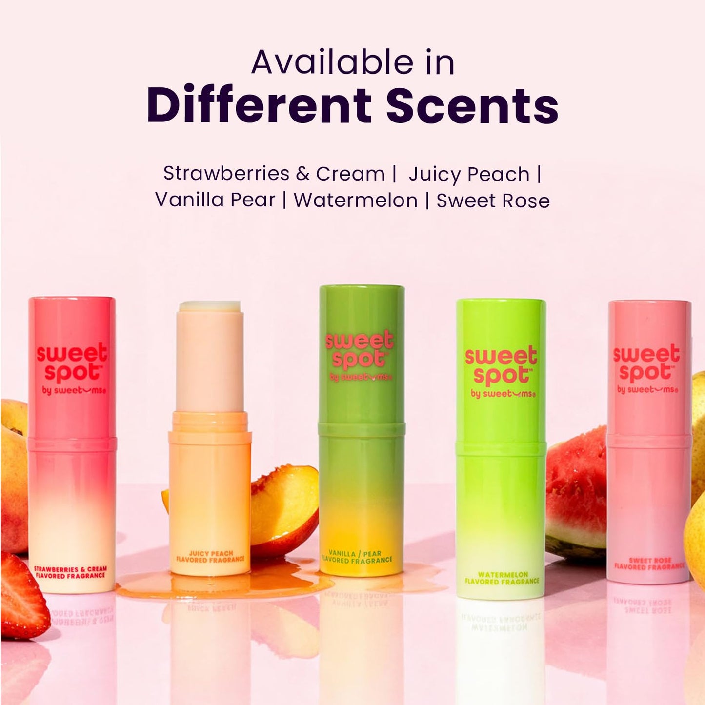 SweetSpot Flavored Solid Perfume Stick, Portable Travel Perfumes for Women, Long Lasting Fragrances, Non Sticky Formula, Natural Ingredients, Fragrance Stick (Watermelon)