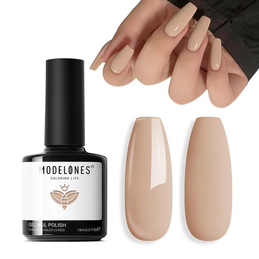 Nude Gel Nail Polish - Natural Skin Tone Color for Office Lady | Soak Off, 15ML