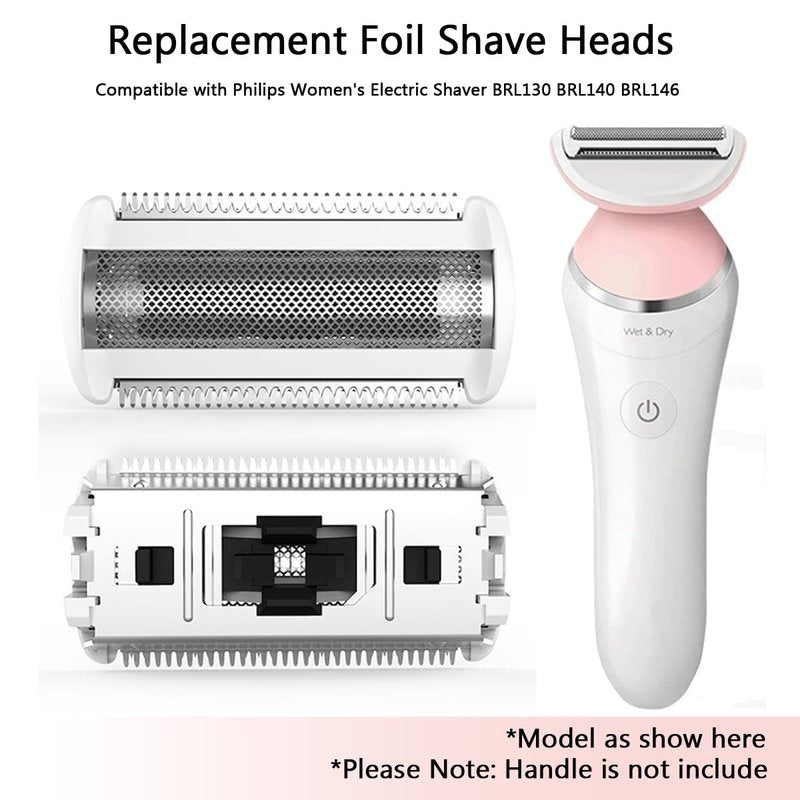 2 Pack BRL140 Replacement Shaver Foil Head Compatible with Philips Women's Electric Shaver BRL140 BRL130 Wet and Dry