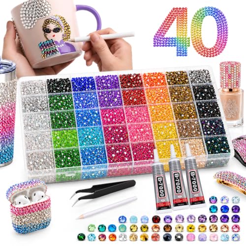 HEIHING 50,000-Piece 3mm Rhinestone Bedazzling Kit for DIY Crafts