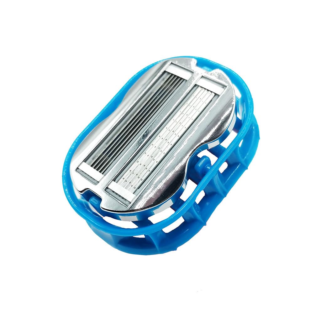 Premium Omnishaver Bi-Directional Shavers for Men & Women | Quick, Smooth, and Safe | Self-Cleaning, Self-Stropping Razor Blades for Shaving Head, Legs, Arms, Body | No Rinsing During Shave (Blue)
