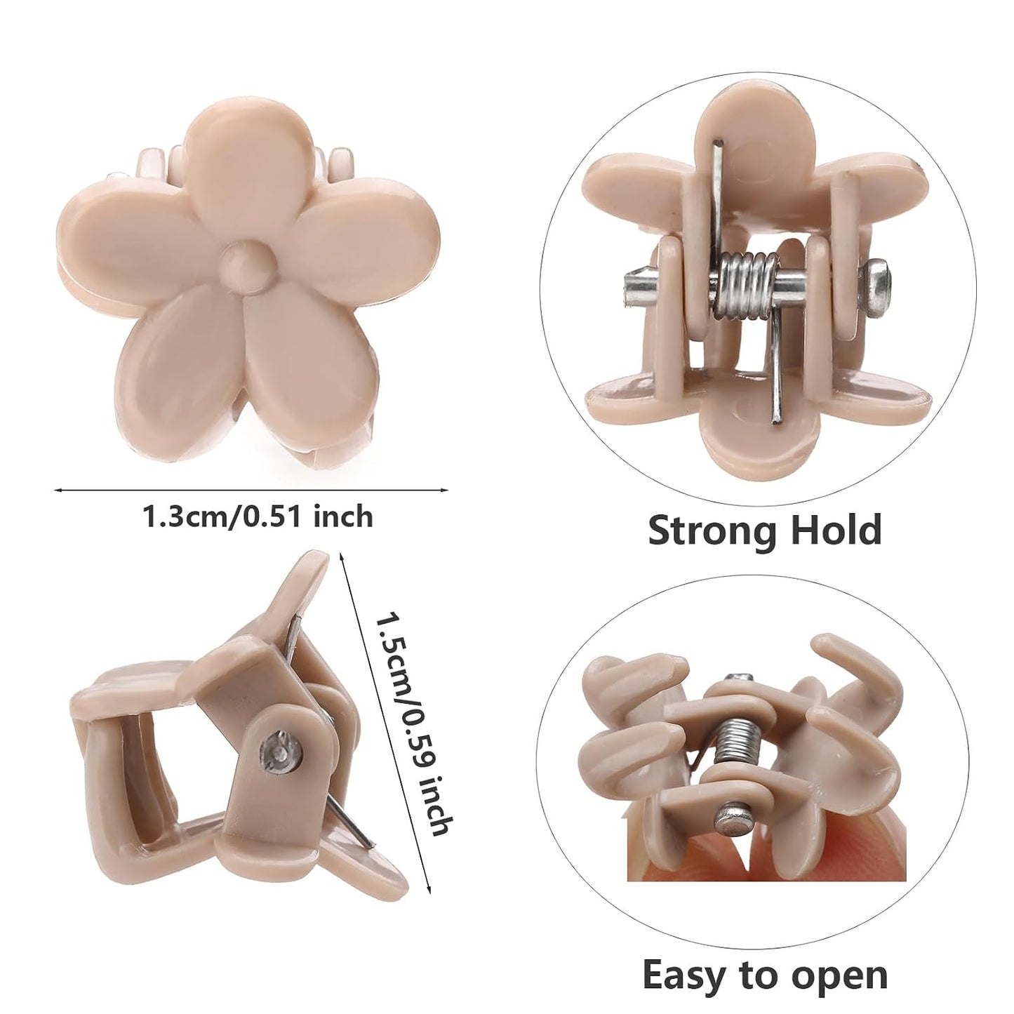 Mini Flower Hair Clips - 100 Pcs Cute Claw Pins for Toddlers, Girls & Teens | Perfect Hair Accessories