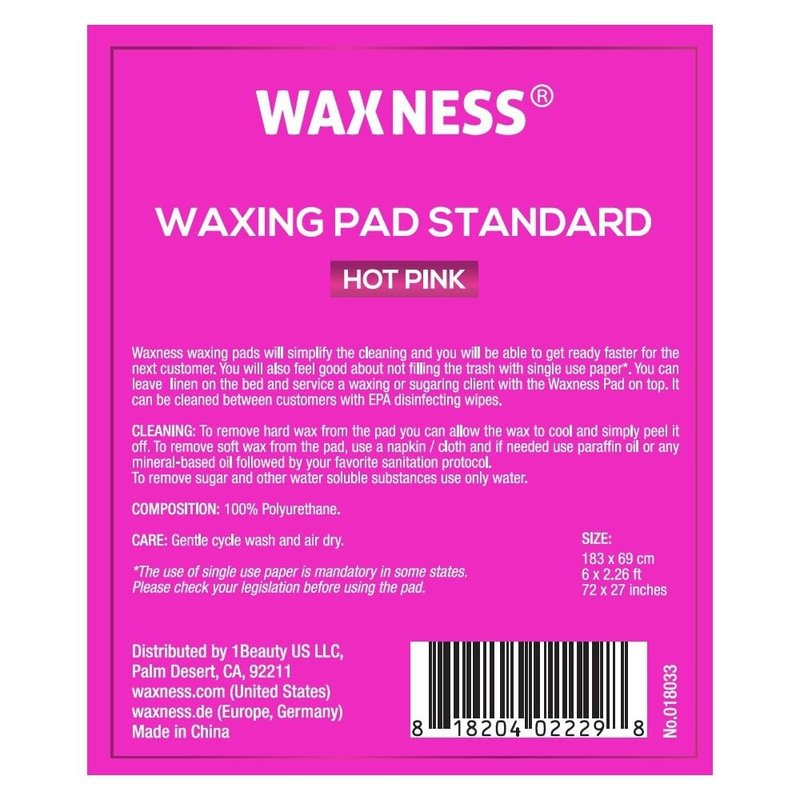 Waxness Non-Sticky Sugaring and Waxing Pad – 72 x 27 Inch size, Hot Pink Colour – Reusable Polyurethane Cover for Waxing and Treatment Tables