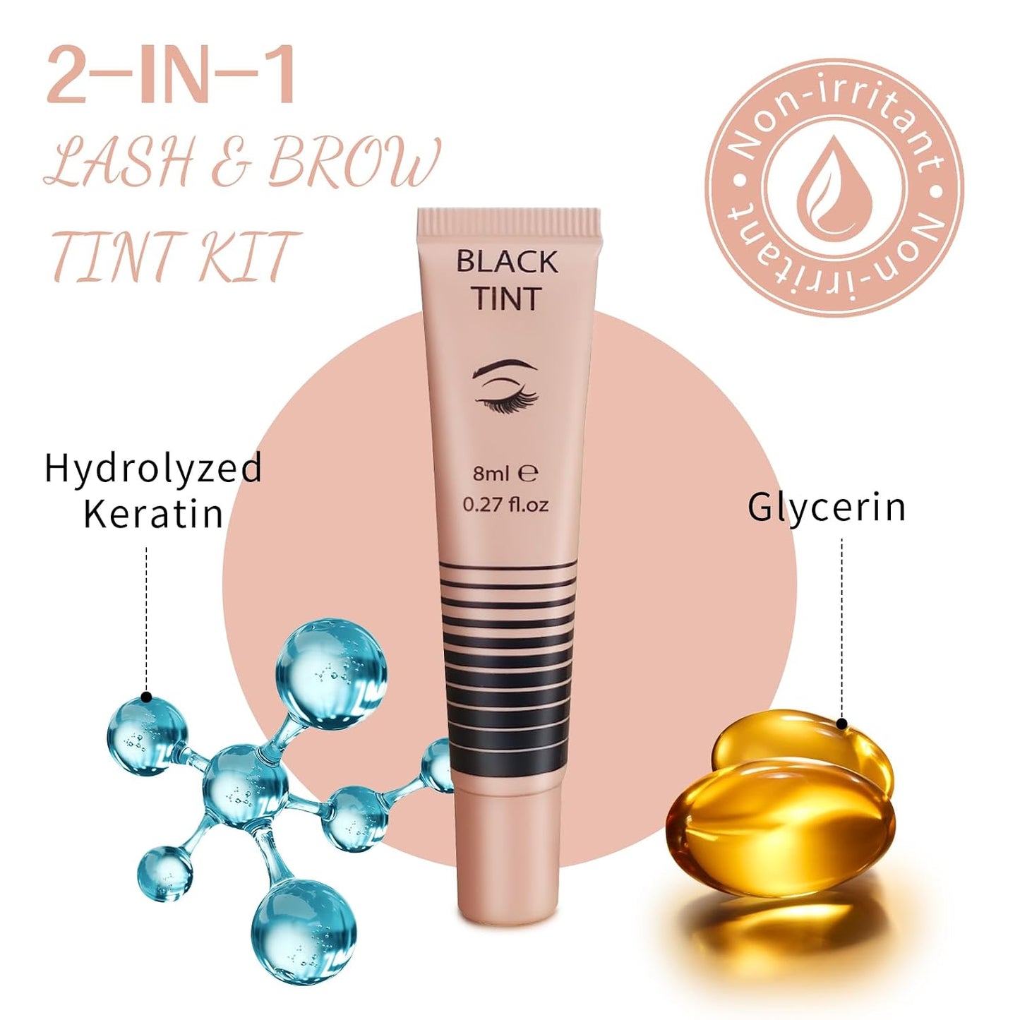 Libeauty Eyelash Color Kit - Instant Black Hair Dye with Reusable Eye Patches | DIY At Home or Salon