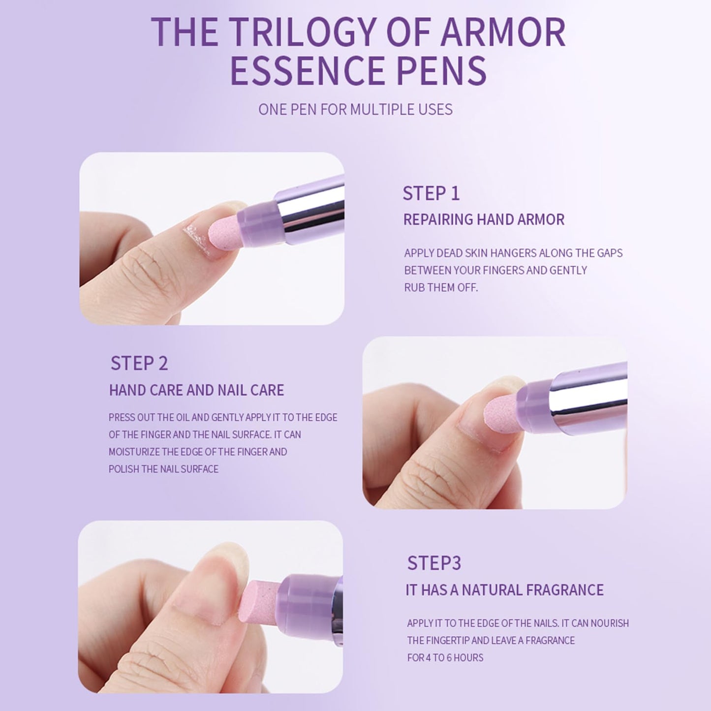 Ceramic Cuticle Oil Pusher Pen: 3-in-1 Nail Cuticle Remover Oil Pen - Nail Care Oil Cuticle Pusher with Ceramic Tip for Hangnails & Dry & Damaged Nail