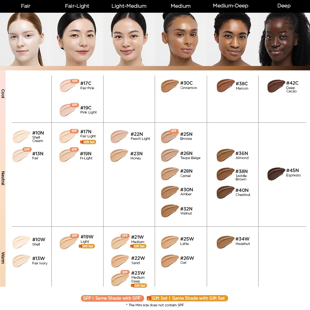 JUNG SAEM MOOL Essential Skin Nuder Cushion | Natural Finish, Buildable Coverage Cushion Foundation by Korean Makeup Artist (Refill Not Included, 0.49 Fl Oz), 38N Saddle Brown