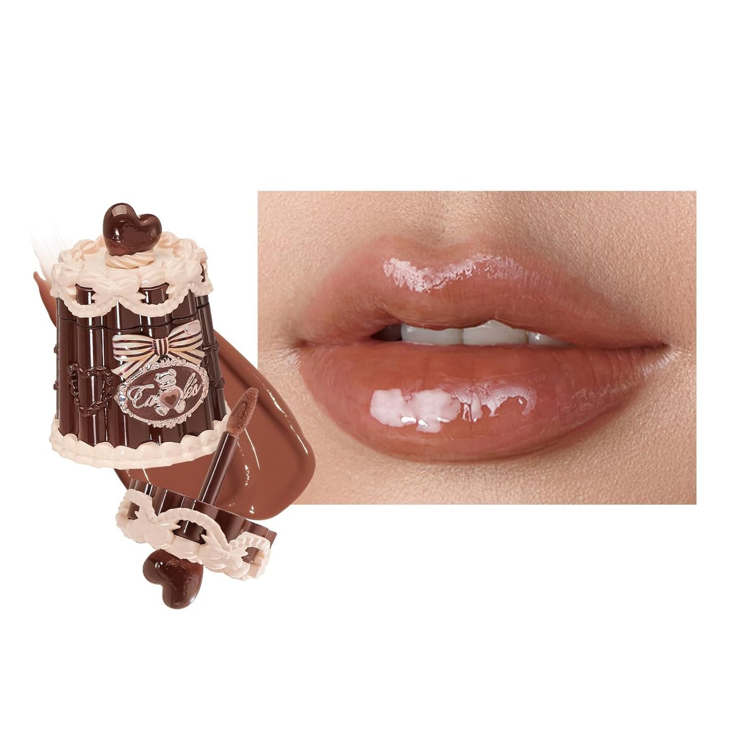 Sweetie Bear Coating Lip Jelly - Soft Moisturizing Tinted Lip Gloss with Botanicals | Lightweight Non-Sticky Pink Plumper, 0.18 oz