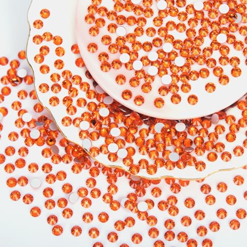 Orange Rhinestones Bulk - 10000pcs SS10 Flat Back Glass Gems