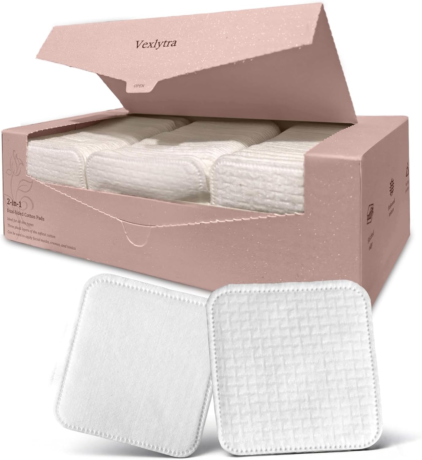 Large Cotton Pads for Face - Lint-Free, Triple-Layer Makeup Remover | 150 Count, No Tear, Upgraded Edges