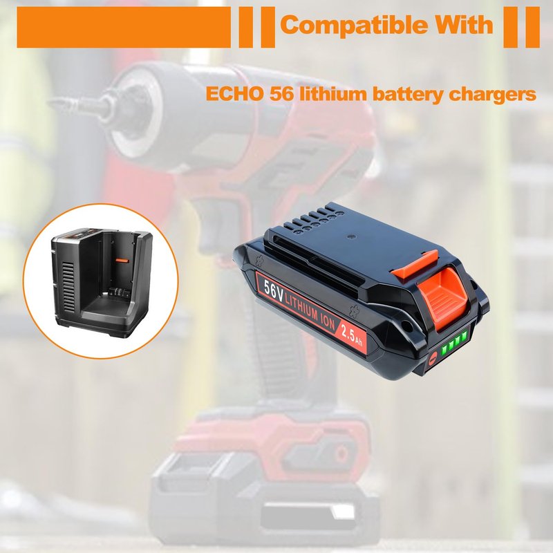 DTK Battery Replacement for Echo Eforce 56V 2.5Ah Battery 2 Packs