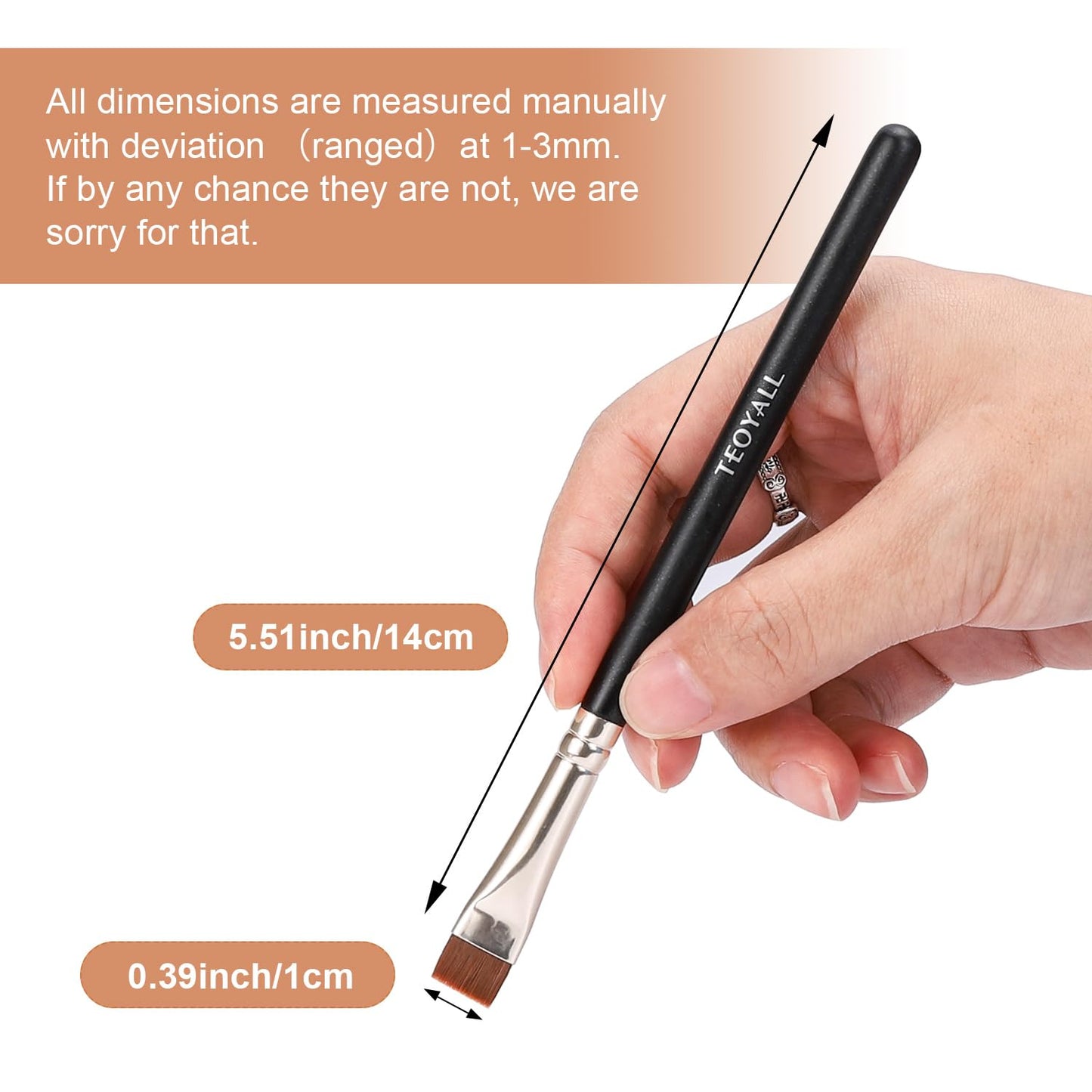 Concealer Brush Set - Flat Top Blush, Angled Nose Contour & Ultra-Thin Eyeliner Brushes for Flawless Finish | 370S