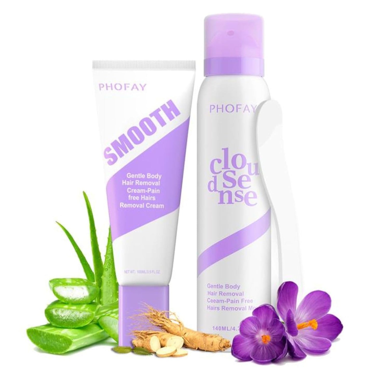 Smooth Hair Removal Spray - Aloe Infused Cream for Sensitive Skin | Unisex Bikini, Pubic, Leg & Underarm Care