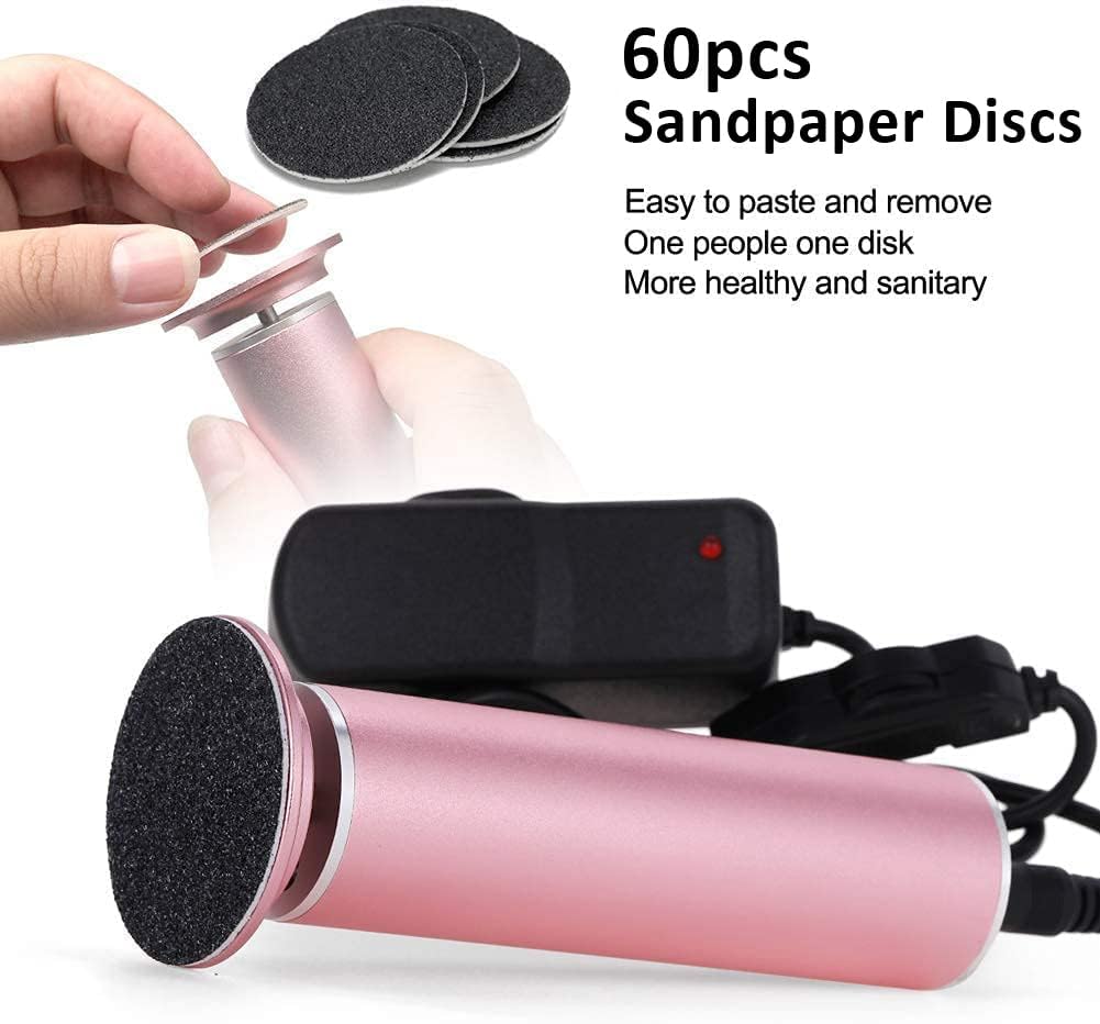 Electric Foot File Callus Remover - Adjustable Speed Pedicure Tool for Dead Skin & Calluses | Upgraded FCR-1 Pink