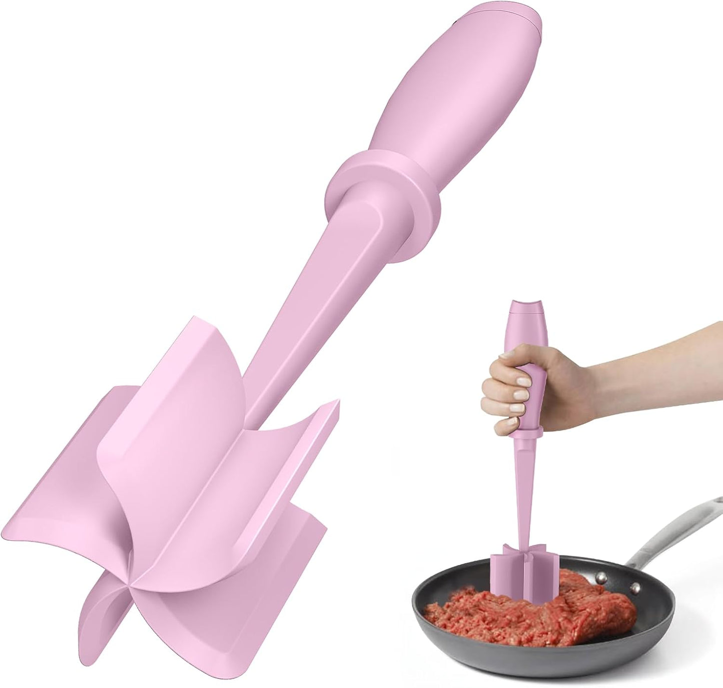Meat Chopper - Premium Hamburger Grinder & Heat Resistant Smasher for Ground Beef | Black