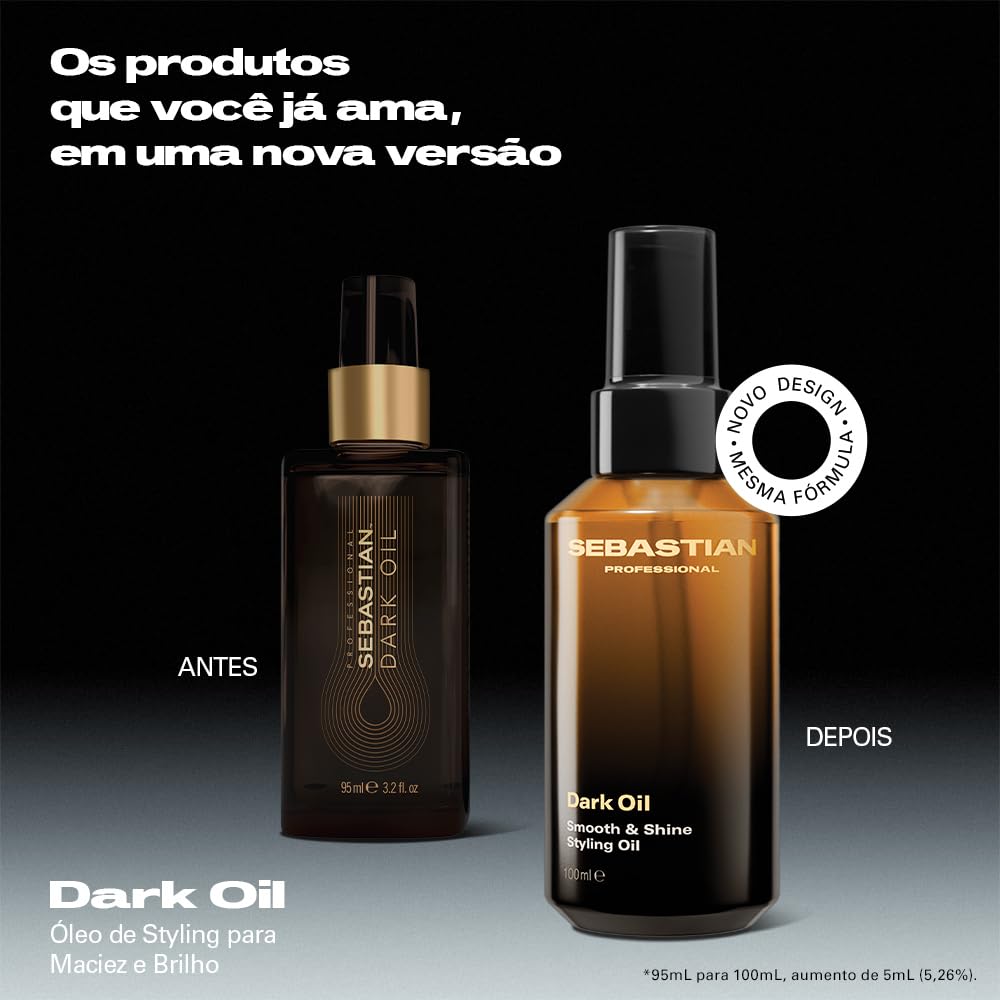 Sebastian Professional Dark Oil - Lightweight Hair Styling Oil | Nourishing Natural Oils for Smooth, Sleek Hair