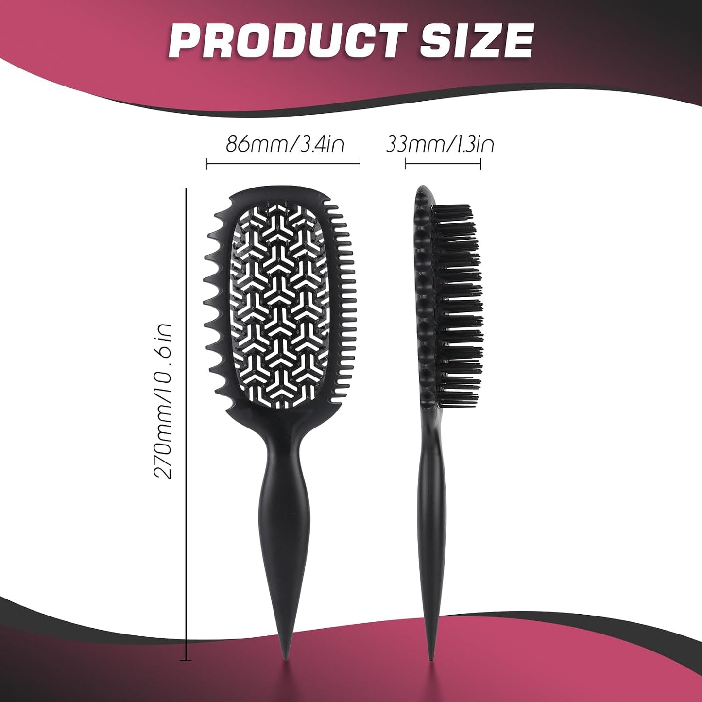 Curl Defining Hair Brush - Effortlessly Detangle & Style | Vented Design for Wet/Dry Hair