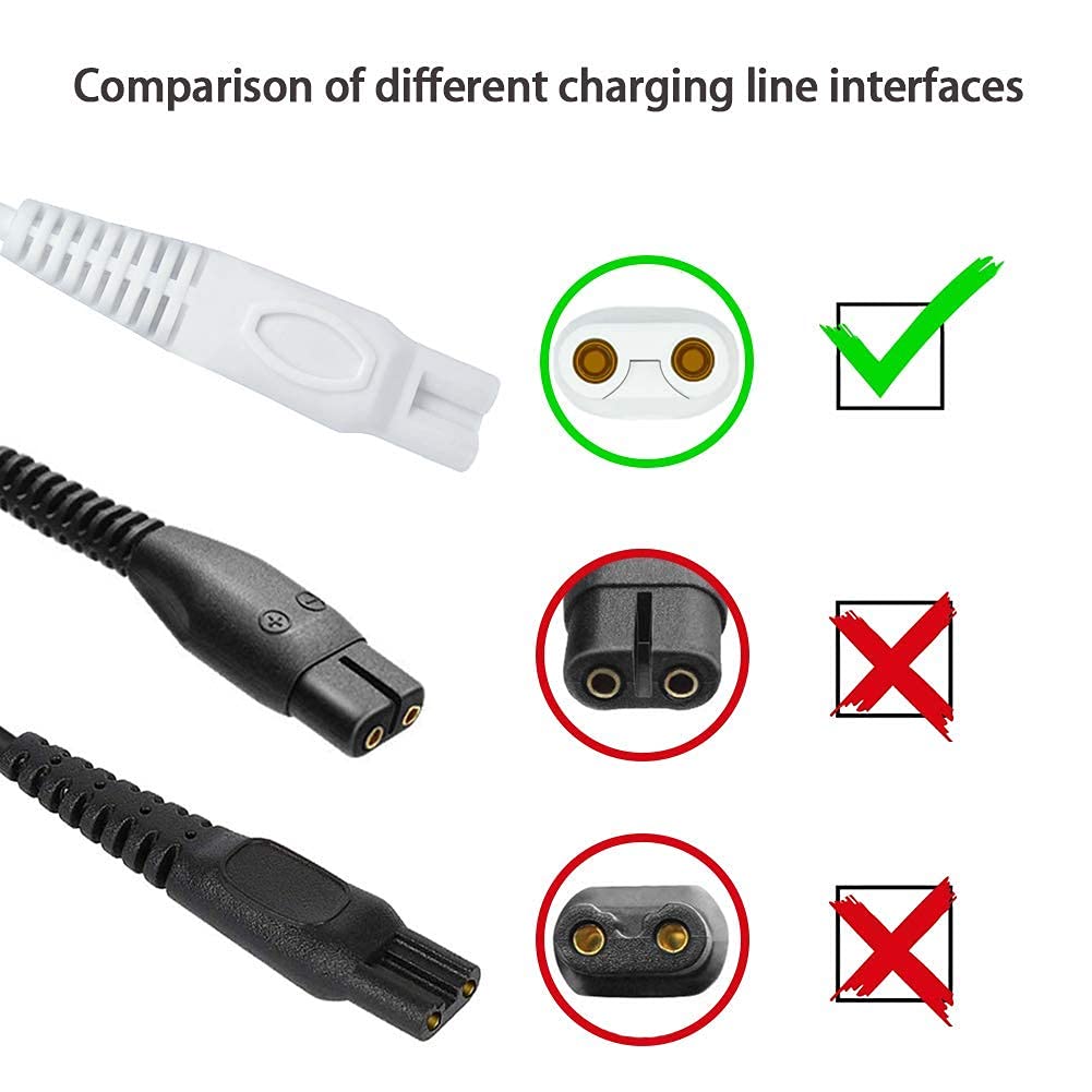 USB Cord Fast Charging Cable for Finishing Touch Flawless Body Electric Shaver Flawless Cord Replacement Charger (5V, 39.4In, White 1pcs)
