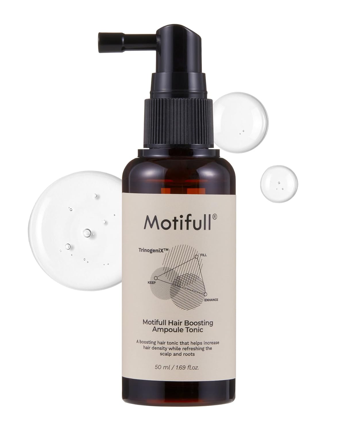 Hair Boosting Ampoule Tonic - Scalp Serum for Fine & Thinning Hair | Lightweight TrinogeniX Formula (1.69 fl. oz.)