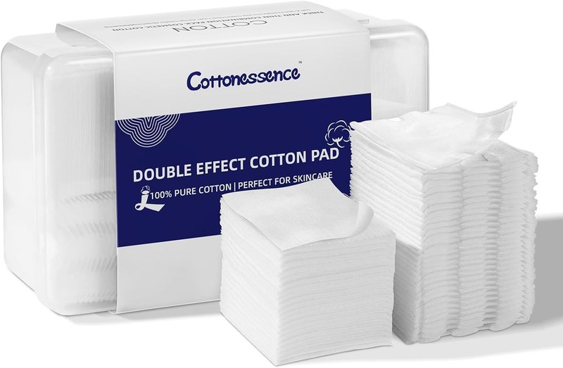 Square Cotton Pads - Lint-Free Makeup Remover for Face & Eyes | 475 Count, Double-Sided, Hypoallergenic