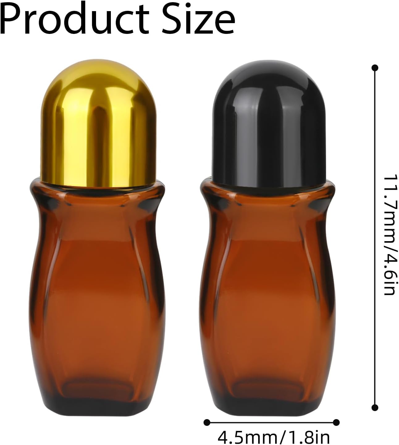 Essential Oil Roll-On Bottles - 4-Piece Amber Glass Set | Reusable Deodorant Containers for Perfumes & Aromatherapy