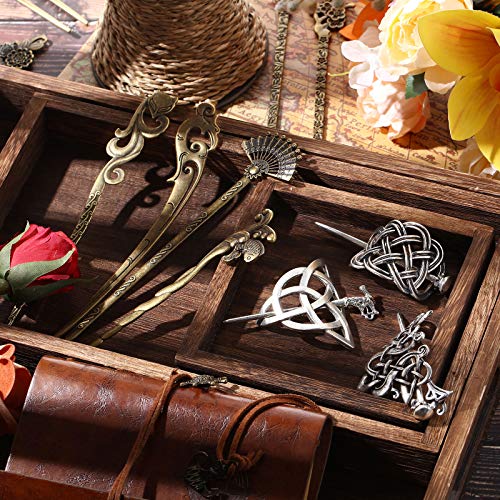 15-Piece Vintage Viking Hair Stick and Celtic Hair Slide Set for Women