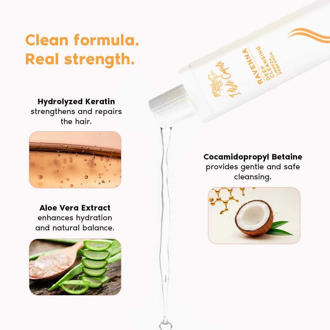 I Belli Capelli Ravenna B-tox Organic Smoothing Mask, Repair Oil, and Deep Cleansing Anti-Residue Shampoo – Complete Hair Straightening System for All Hair Types