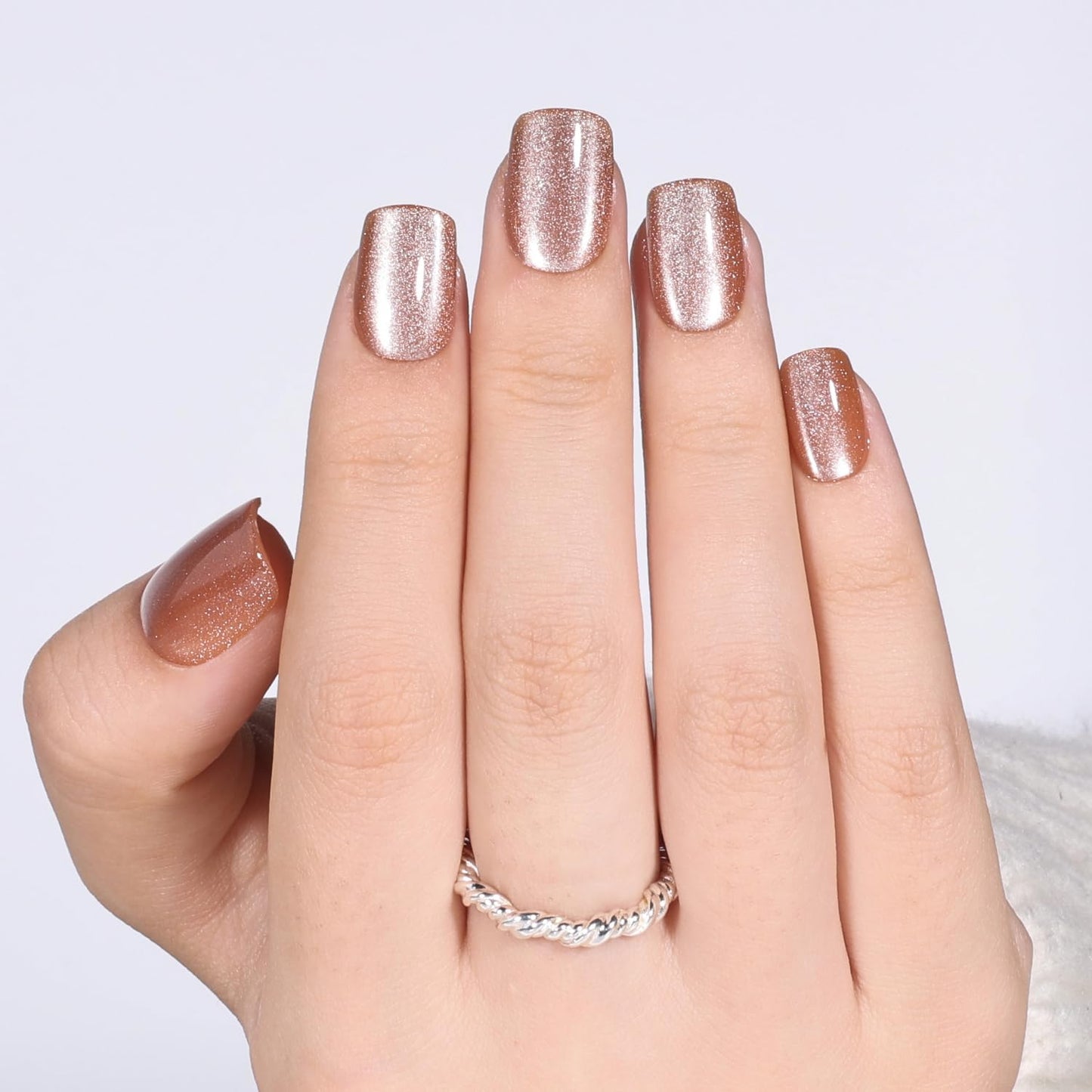 Glossy Red Press On Nails - Almond Shape Fake Nails with Glue | 32 PCS, 16 Sizes for Women