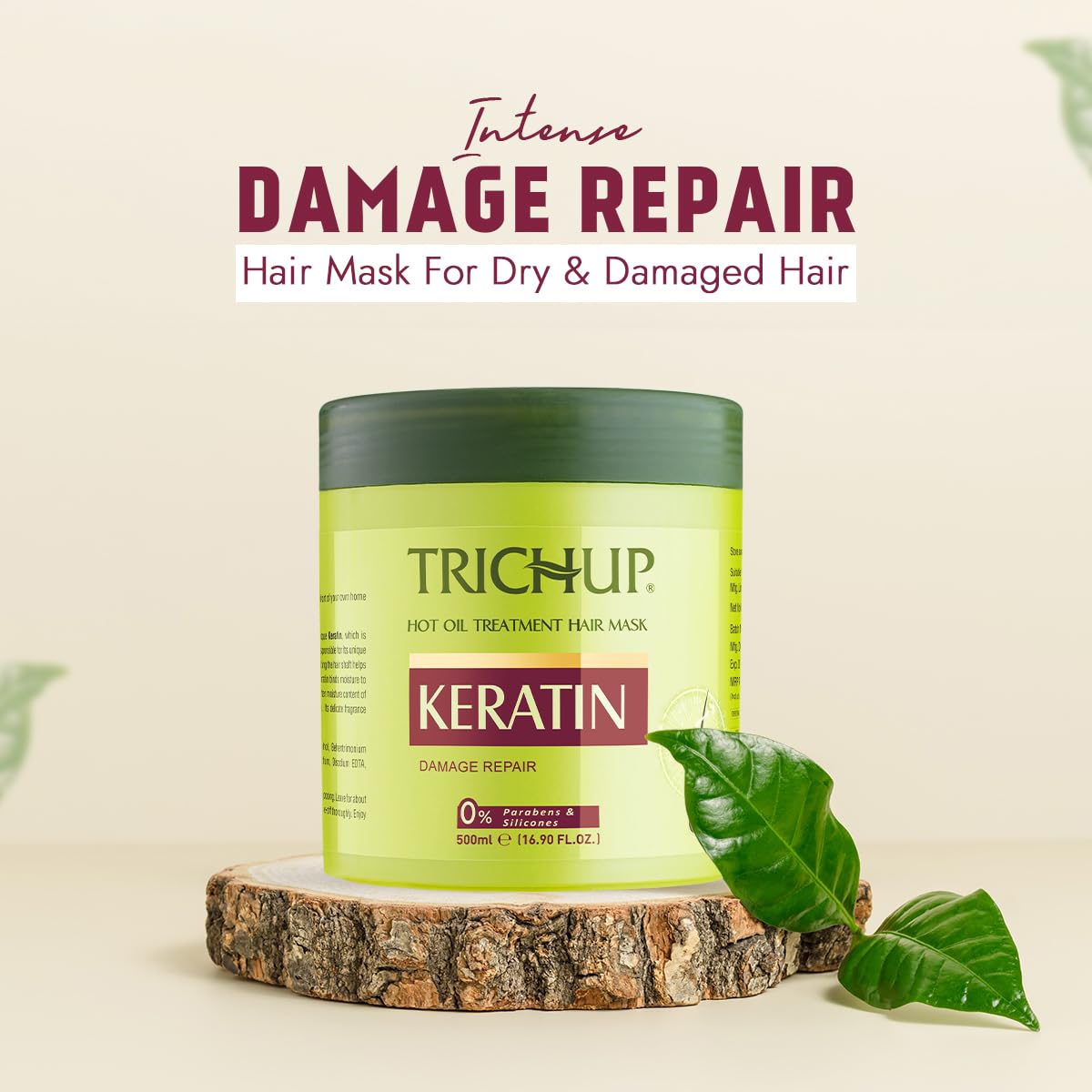 Trichup Keratin Hair Mask - Deep Conditioning Treatment for Dry, Damaged Hair | 500ml | Strengthens & Smooths Frizz