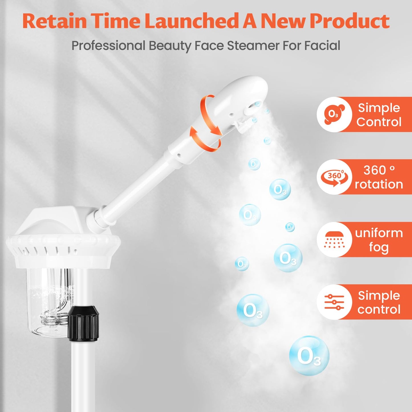 Retain time face Steamer Clean Skin Firming Pores and Moisturizing Suitable for a Beauty, Spa, at Home