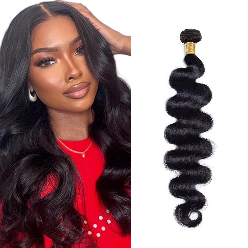 Human Hair Bundles Body Wave Human Hair Bundles #1B Body Wave Bundle 14 inch Natural Black #1B Color 50g